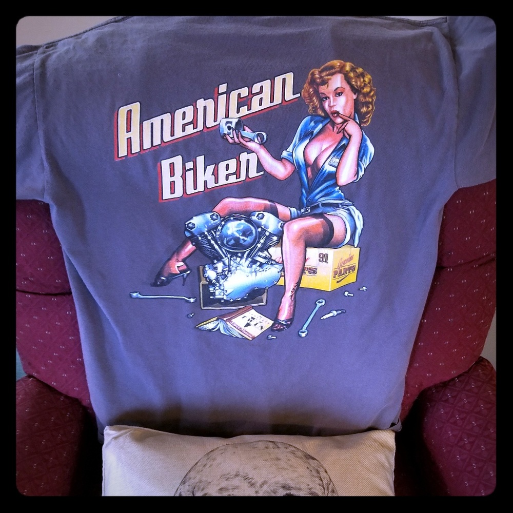 American biker mens tee